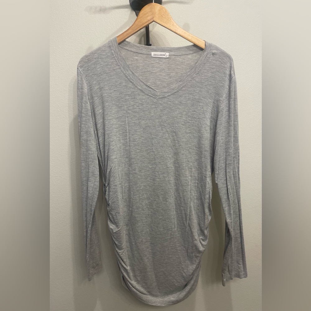 Maternity gray long sleeve shirt